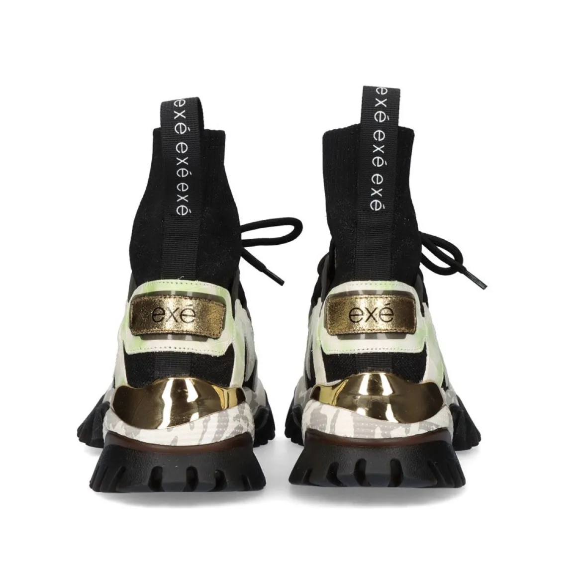 Tenis Exe Xy169-1 Couro Dourado