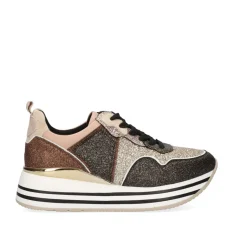 Tenis Glitter Plataforma 74-232Ex03 Glitter Dourado