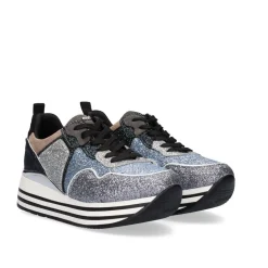 Tenis Glitter Plataforma 74-232Ex03 Pewter